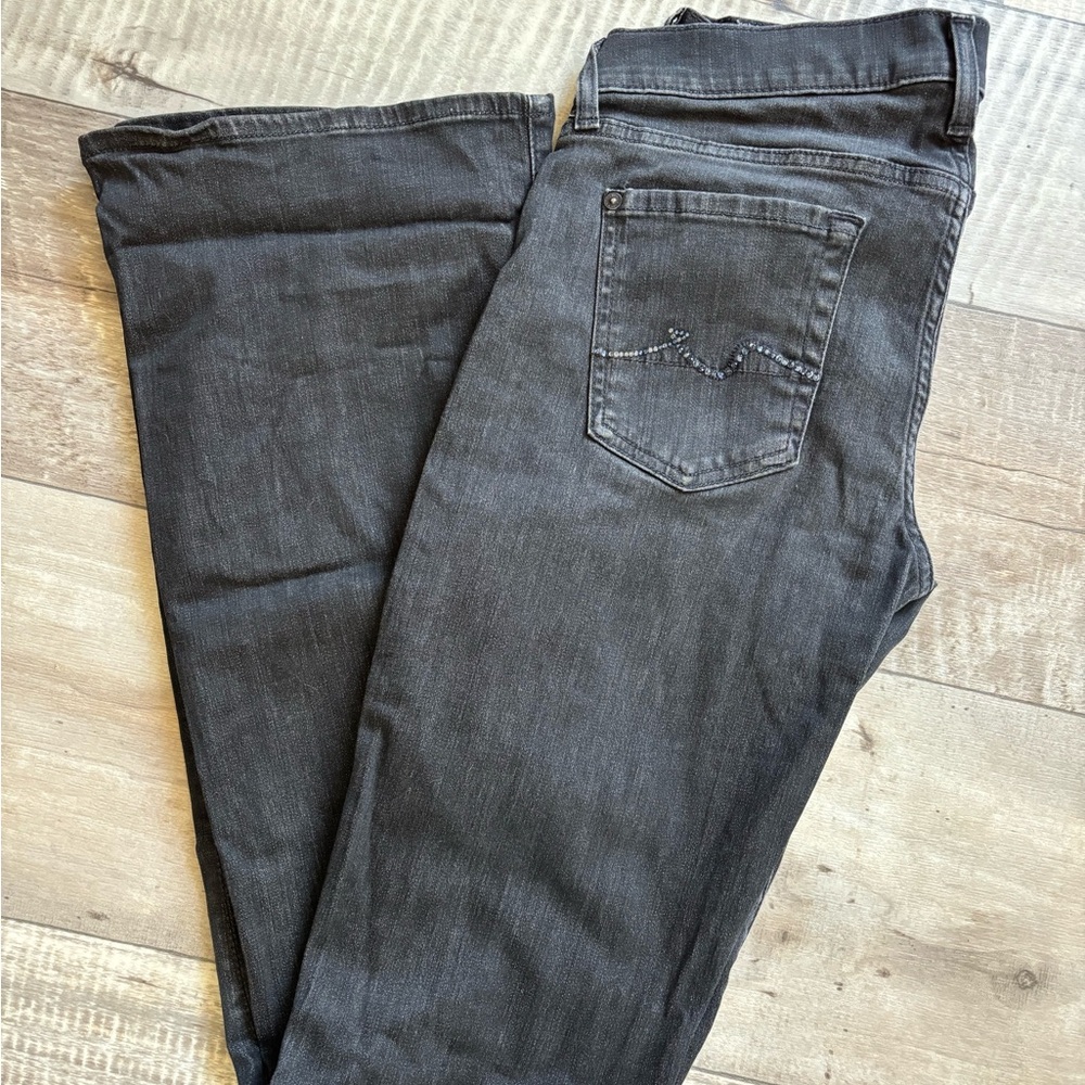 7 For All Mankind Women's Black Boot Cut Jeans